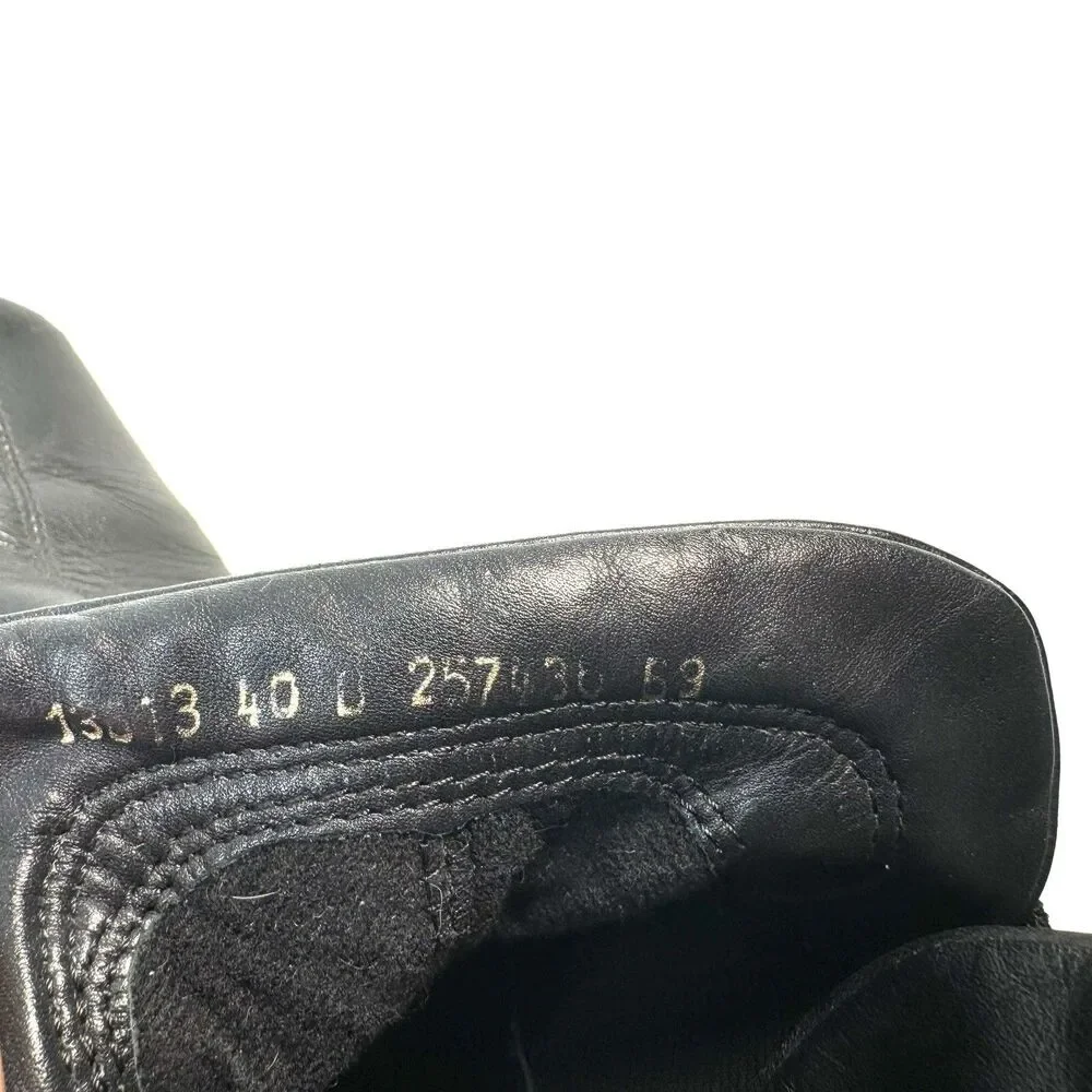 Ecco Light Black Leather Slip On Ankle Boots Size EU 40 / US 9.5 Chelsea Healed